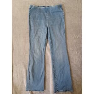Soft Surroundings Jeans Sz M Supremely Soft Bootcut Flare Pull On Elastic Waist